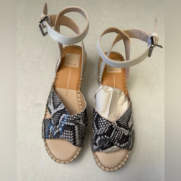 Dolce Vita ankle strap Liam wedge open toe raffia wrapped wedge sandal NWTSz-8.H - Picture 3 of 10